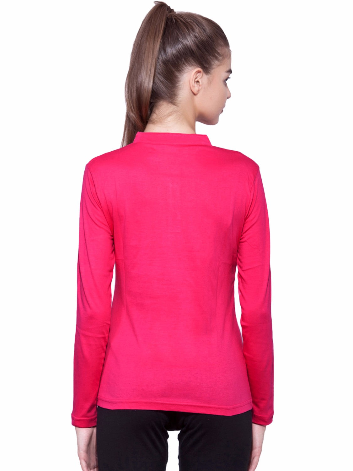 Appulse Women's Long Sleeve Mandarin Polo T-Shirt | Women | Premium Cotton | Activewear | Athleisure