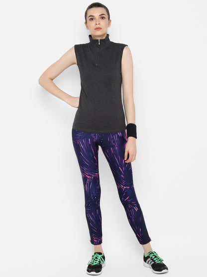 Appulse Women's Sleeveless 1/4 Zip Hi Neck T-Shirt | Women | Premium Cotton | Activewear | Athleisure