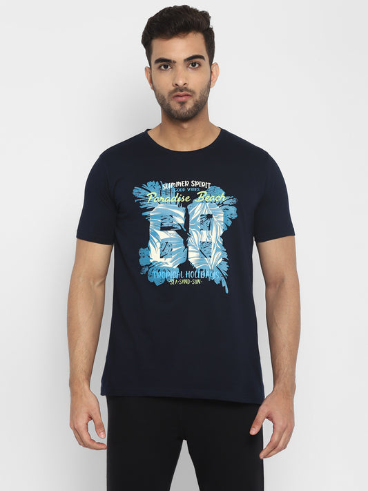 Ap'pulse Men's Short Sleeve Round Neck Printed Tshirt