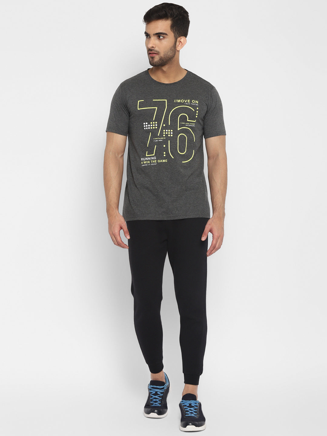 Ap'pulse Men's Short Sleeve Round Neck Printed Tshirt