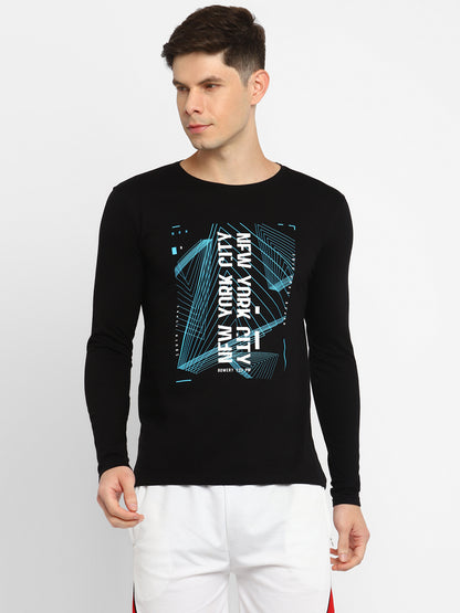 Appulse Men's Round Neck Long Sleeve Printed T-Shirt | Men | Premium Cotton | Activewear | Athleisure