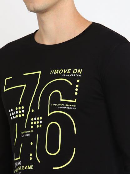 Appulse Men's Round Neck Long Sleeve Printed T-Shirt | Men | Premium Cotton | Activewear | Athleisure