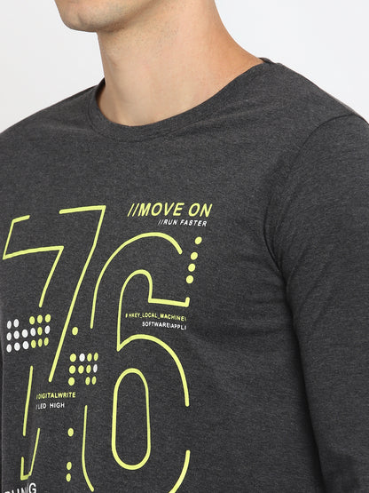 Appulse Men's Round Neck Long Sleeve Printed T-Shirt | Men | Premium Cotton | Activewear | Athleisure