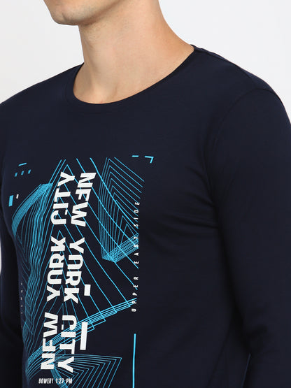 Appulse Men's Round Neck Long Sleeve Printed T-Shirt | Men | Premium Cotton | Activewear | Athleisure