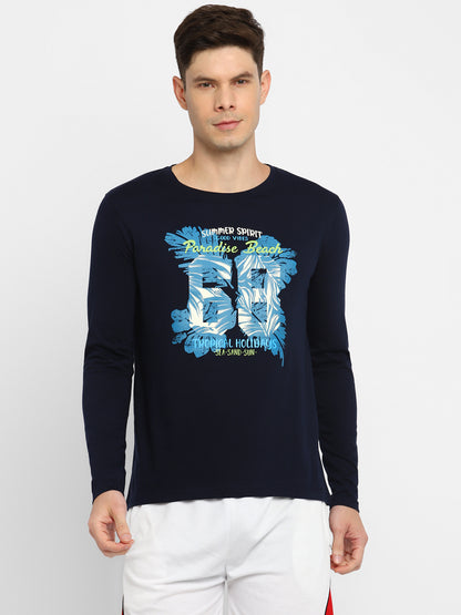 Appulse Men's Round Neck Long Sleeve Printed T-Shirt | Men | Premium Cotton | Activewear | Athleisure