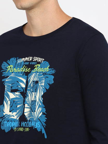 Appulse Men's Round Neck Long Sleeve Printed T-Shirt | Men | Premium Cotton | Activewear | Athleisure