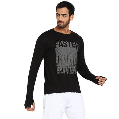 Appulse Men's Printed Long Sleeve Thumb Hole Round Neck T-Shirt | Men | Premium Cotton | Activewear | Athleisure