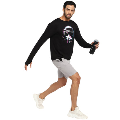 Appulse Men's Printed Long Sleeve Thumb Hole Round Neck T-Shirt | Men | Premium Cotton | Activewear | Athleisure