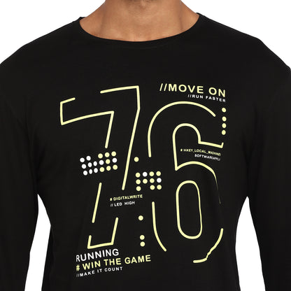 Appulse Men's Printed Long Sleeve Thumb Hole Round Neck T-Shirt | Men | Premium Cotton | Activewear | Athleisure