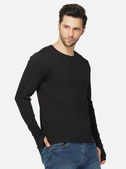 Appulse Men's Round Neck Long Sleeve Thumb Hole T-Shirt | Men | Premium Cotton | Activewear | Athleisure