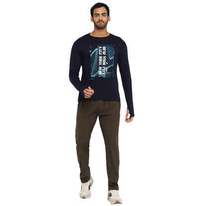 Appulse Men's Printed Long Sleeve Thumb Hole Round Neck T-Shirt | Men | Premium Cotton | Activewear | Athleisure
