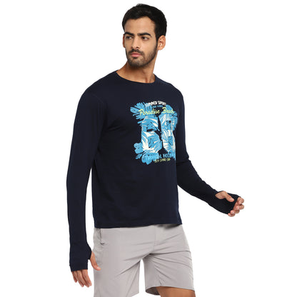 Appulse Men's Printed Long Sleeve Thumb Hole Round Neck T-Shirt | Men | Premium Cotton | Activewear | Athleisure