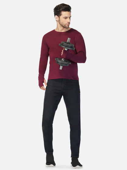 Appulse Men's Round Neck Long Sleeve Thumb Hole T-Shirt | Men | Premium Cotton | Activewear | Athleisure