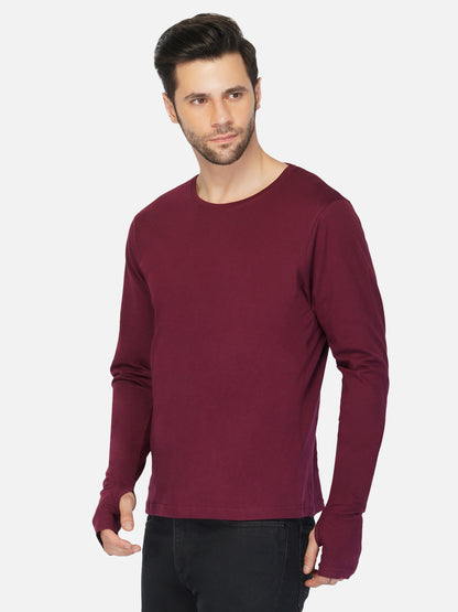 Appulse Men's Round Neck Long Sleeve Thumb Hole T-Shirt | Men | Premium Cotton | Activewear | Athleisure