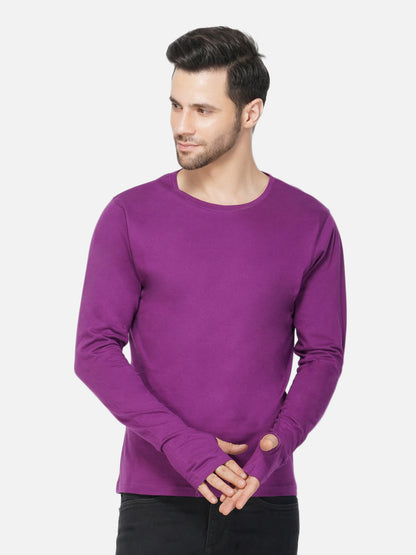 Appulse Men's Round Neck Long Sleeve Thumb Hole T-Shirt | Men | Premium Cotton | Activewear | Athleisure