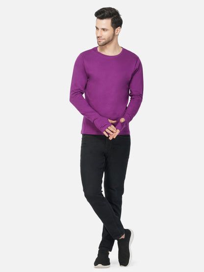 Appulse Men's Round Neck Long Sleeve Thumb Hole T-Shirt | Men | Premium Cotton | Activewear | Athleisure