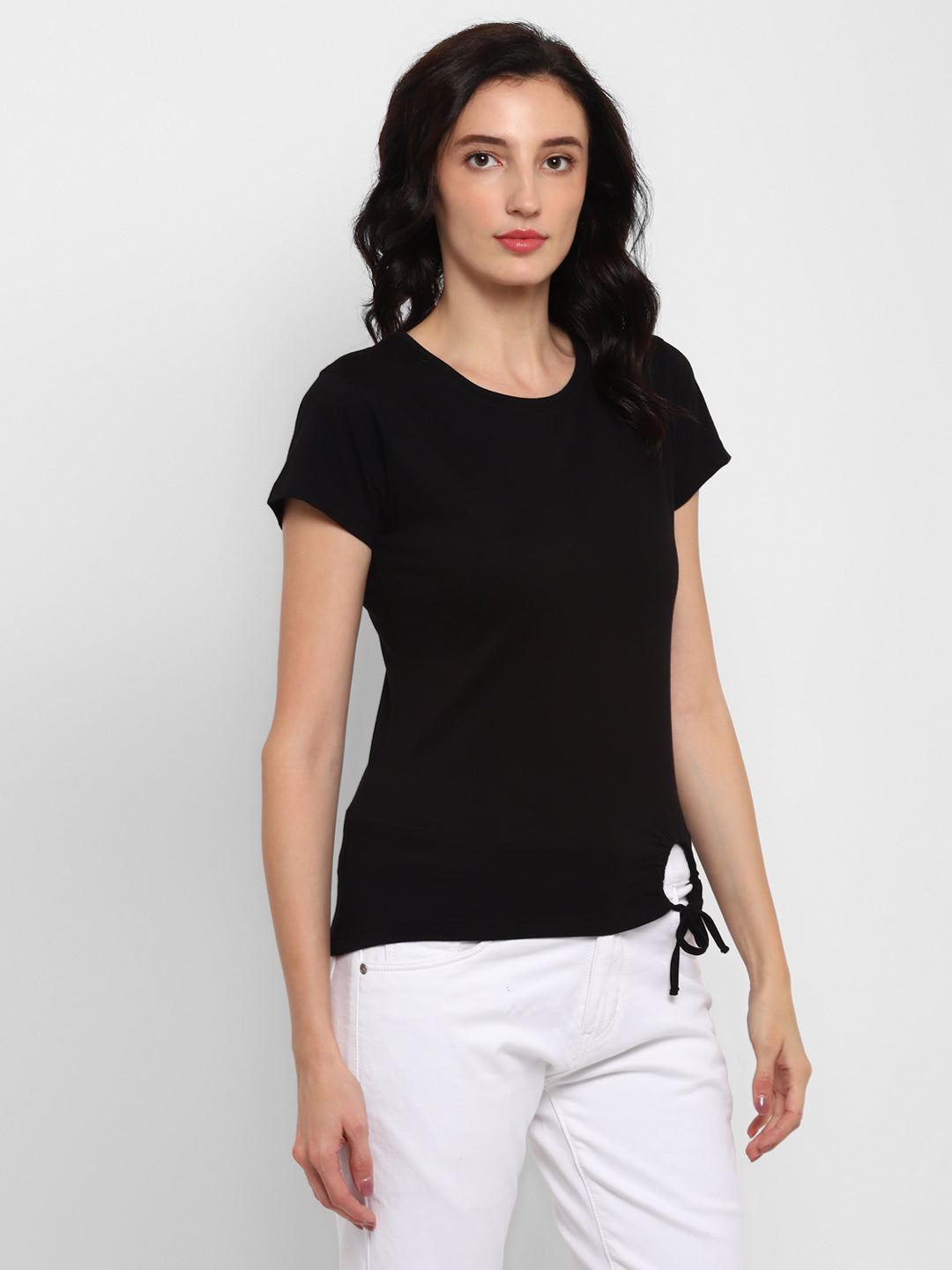 Appulse Women's Round Neck T-Shirt with Bottom Knot | Women | Premium Cotton | Activewear | Athleisure