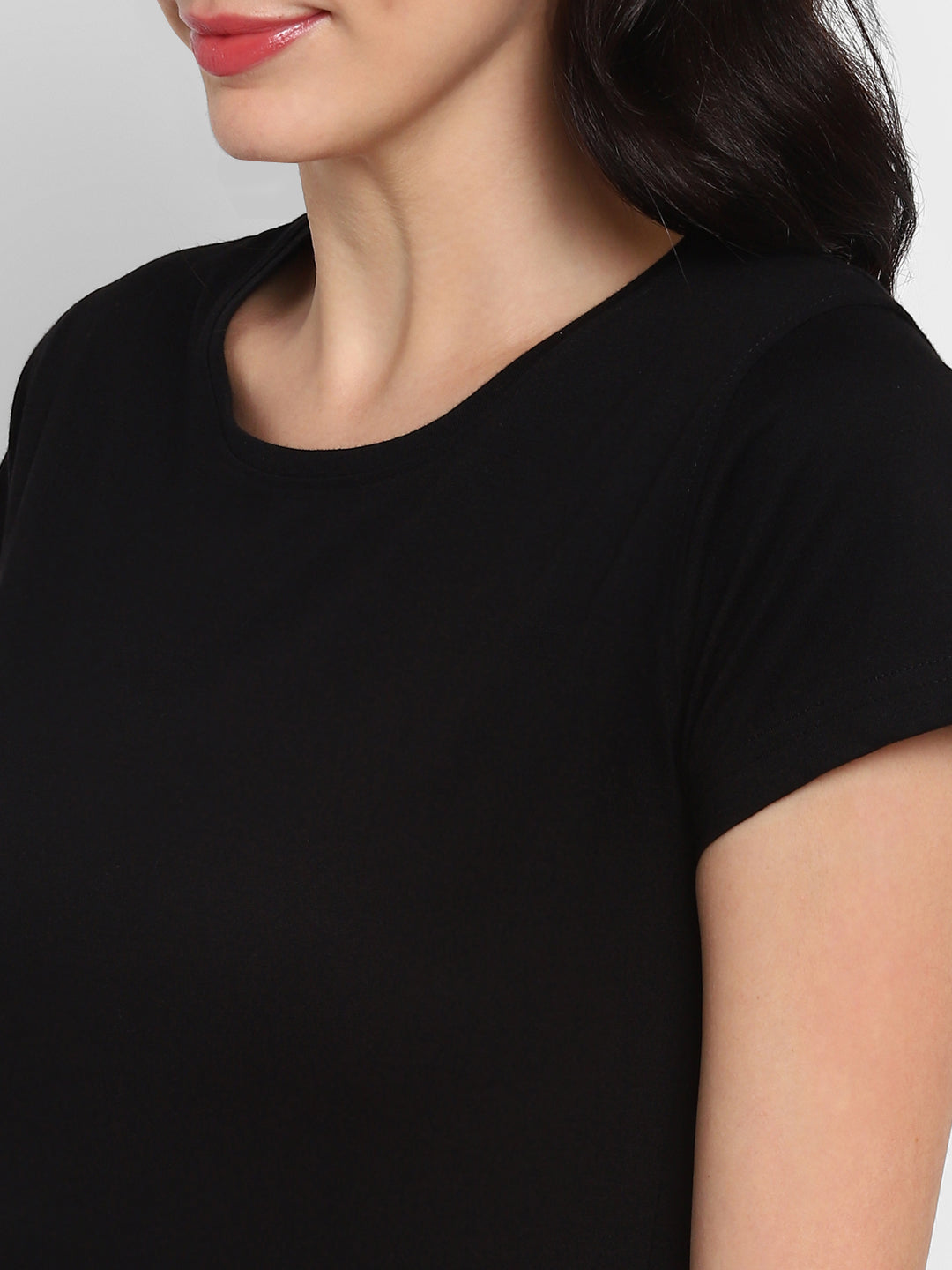 Appulse Women's Round Neck T-Shirt with Bottom Knot | Women | Premium Cotton | Activewear | Athleisure