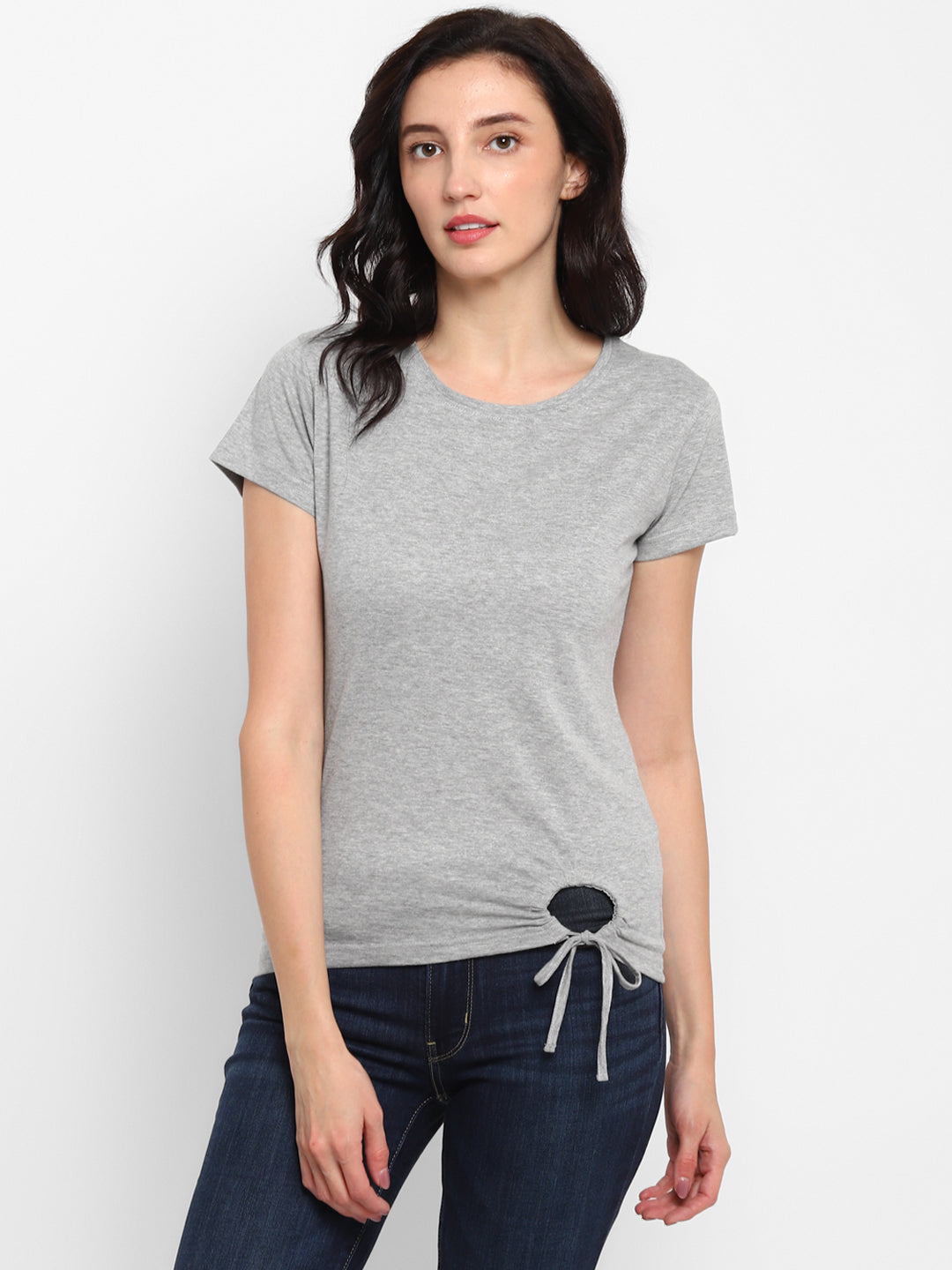 Appulse Women's Round Neck T-Shirt with Bottom Knot | Women | Premium Cotton | Activewear | Athleisure
