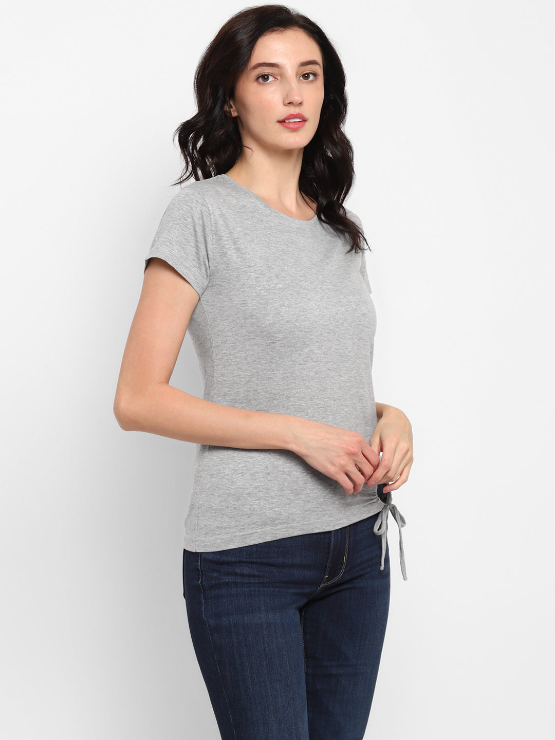 Appulse Women's Round Neck T-Shirt with Bottom Knot | Women | Premium Cotton | Activewear | Athleisure