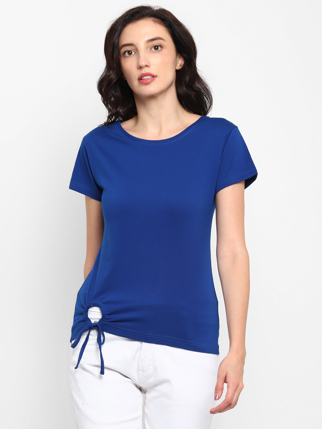 Appulse Women's Round Neck T-Shirt with Bottom Knot | Women | Premium Cotton | Activewear | Athleisure