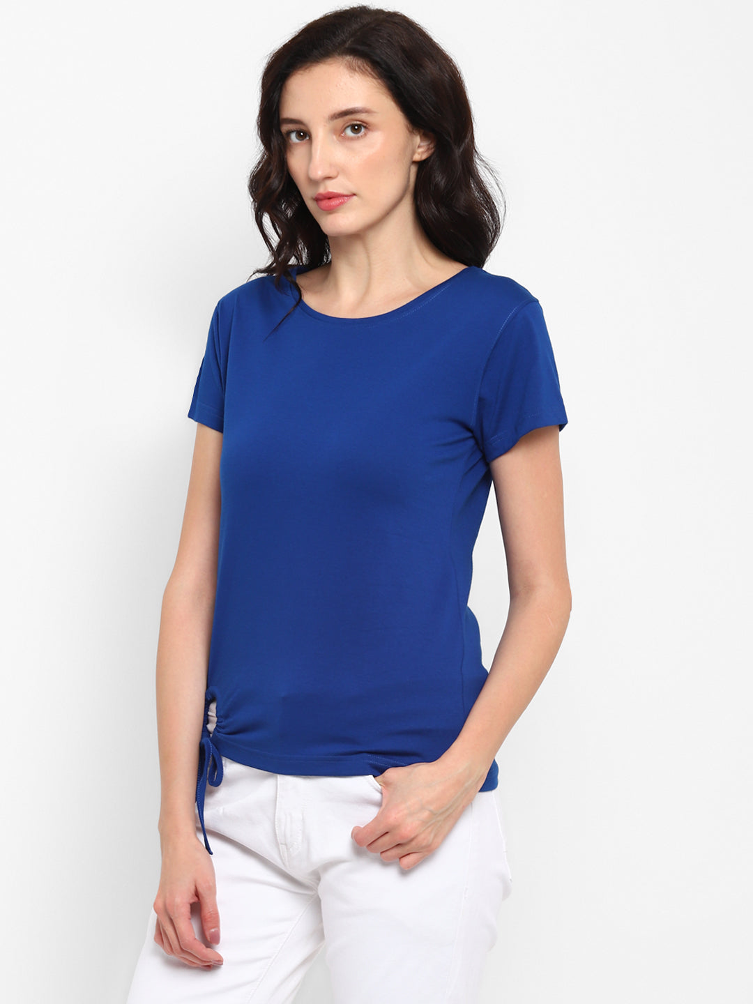 Appulse Women's Round Neck T-Shirt with Bottom Knot | Women | Premium Cotton | Activewear | Athleisure