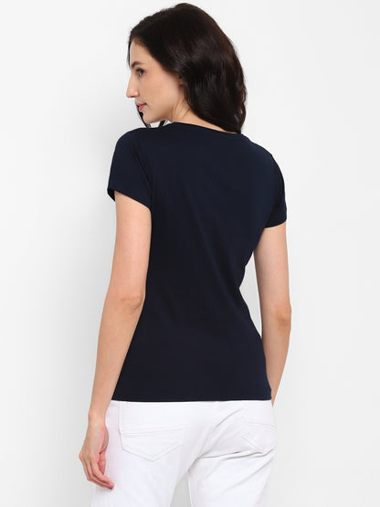 Appulse Women's Round Neck T-Shirt with Bottom Knot | Women | Premium Cotton | Activewear | Athleisure