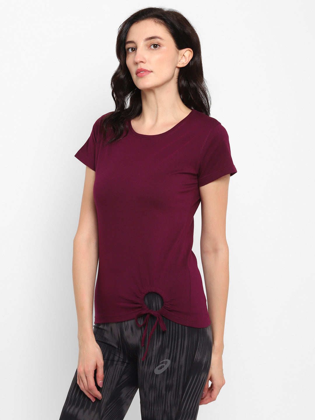 Appulse Women's Round Neck T-Shirt with Bottom Knot | Women | Premium Cotton | Activewear | Athleisure