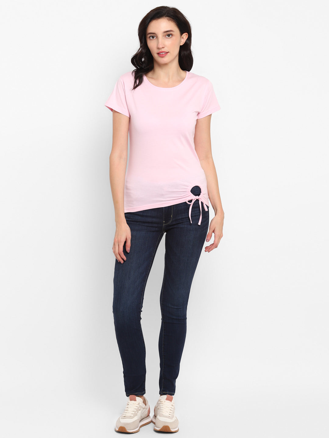 Appulse Women's Round Neck T-Shirt with Bottom Knot | Women | Premium Cotton | Activewear | Athleisure