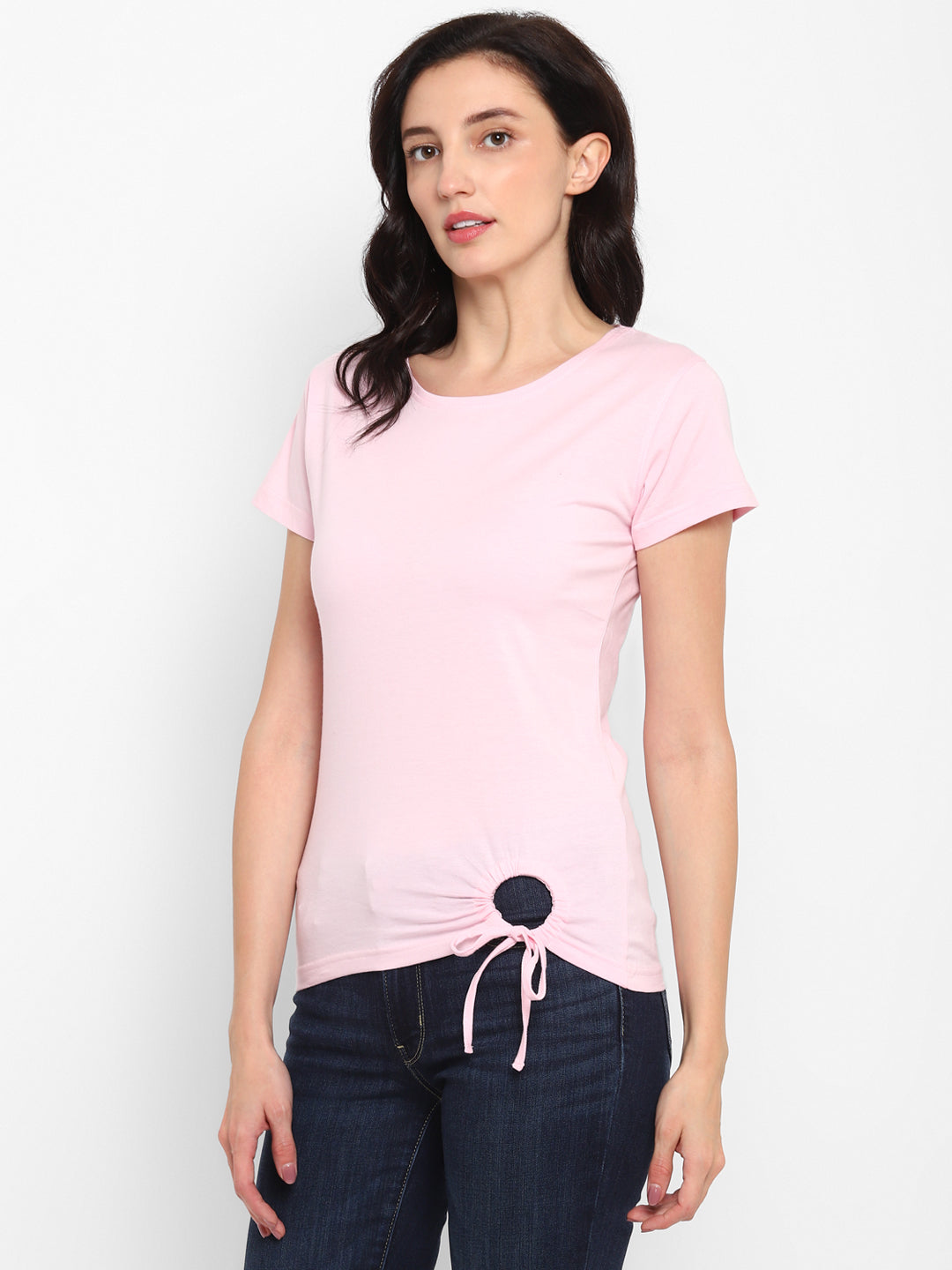 Appulse Women's Round Neck T-Shirt with Bottom Knot | Women | Premium Cotton | Activewear | Athleisure