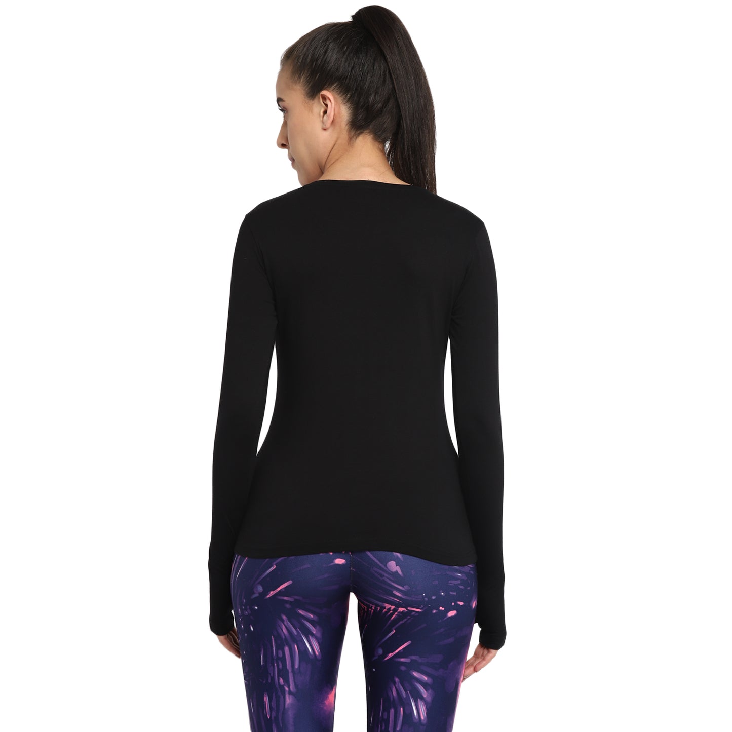 Appulse Women's Printed Long Sleeve Thumb Hole Round Neck T-Shirt | Women | Premium Cotton | Activewear | Athleisure