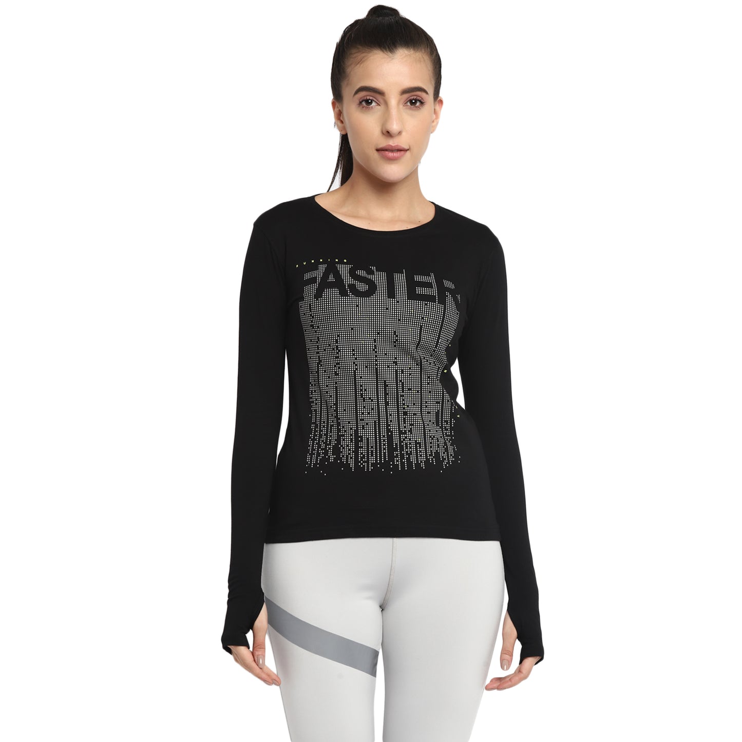 Appulse Women's Printed Long Sleeve Thumb Hole Round Neck T-Shirt | Women | Premium Cotton | Activewear | Athleisure