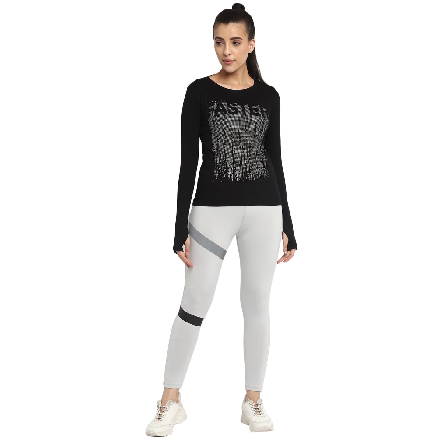 Appulse Women's Printed Long Sleeve Thumb Hole Round Neck T-Shirt | Women | Premium Cotton | Activewear | Athleisure