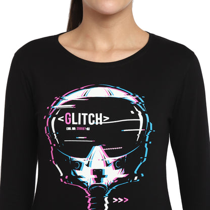 Appulse Women's Printed Long Sleeve Thumb Hole Round Neck T-Shirt | Women | Premium Cotton | Activewear | Athleisure