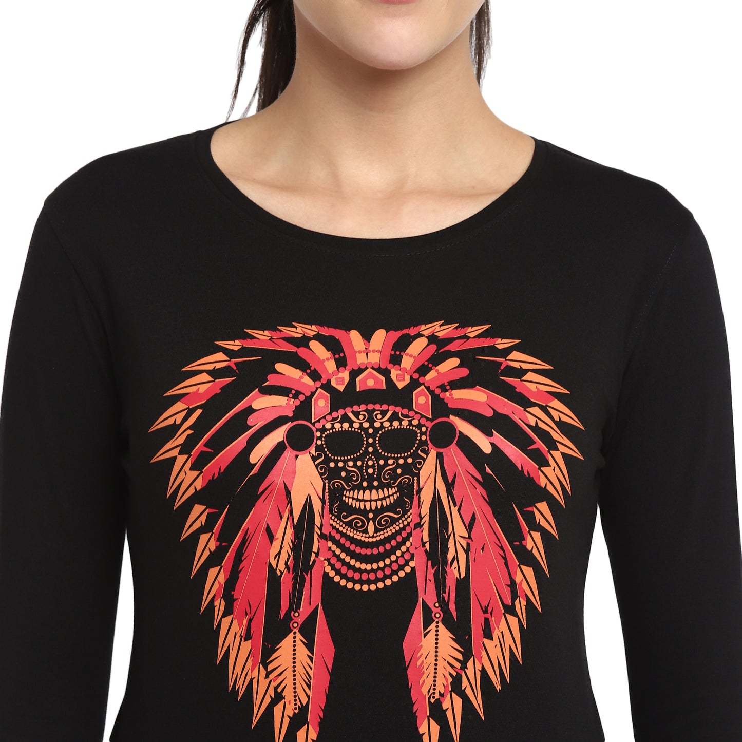 Appulse Women's Printed Long Sleeve Thumb Hole Round Neck T-Shirt | Women | Premium Cotton | Activewear | Athleisure