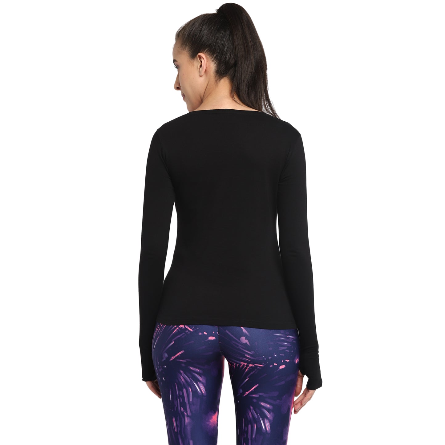 Appulse Women's Printed Long Sleeve Thumb Hole Round Neck T-Shirt | Women | Premium Cotton | Activewear | Athleisure