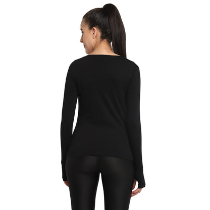 Appulse Women's Printed Long Sleeve Thumb Hole Round Neck T-Shirt | Women | Premium Cotton | Activewear | Athleisure