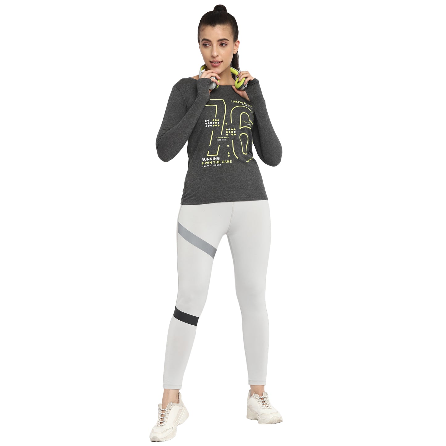 Appulse Women's Printed Long Sleeve Thumb Hole Round Neck T-Shirt | Women | Premium Cotton | Activewear | Athleisure
