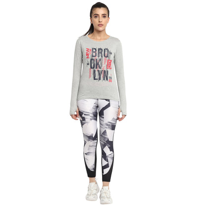 Appulse Women's Printed Long Sleeve Thumb Hole Round Neck T-Shirt | Women | Premium Cotton | Activewear | Athleisure