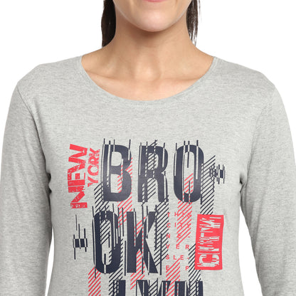 Appulse Women's Printed Long Sleeve Thumb Hole Round Neck T-Shirt | Women | Premium Cotton | Activewear | Athleisure