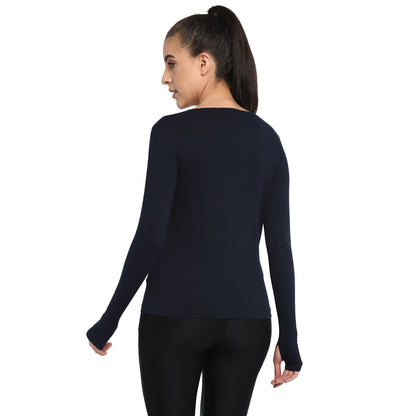 Appulse Women's Printed Long Sleeve Thumb Hole Round Neck T-Shirt | Women | Premium Cotton | Activewear | Athleisure