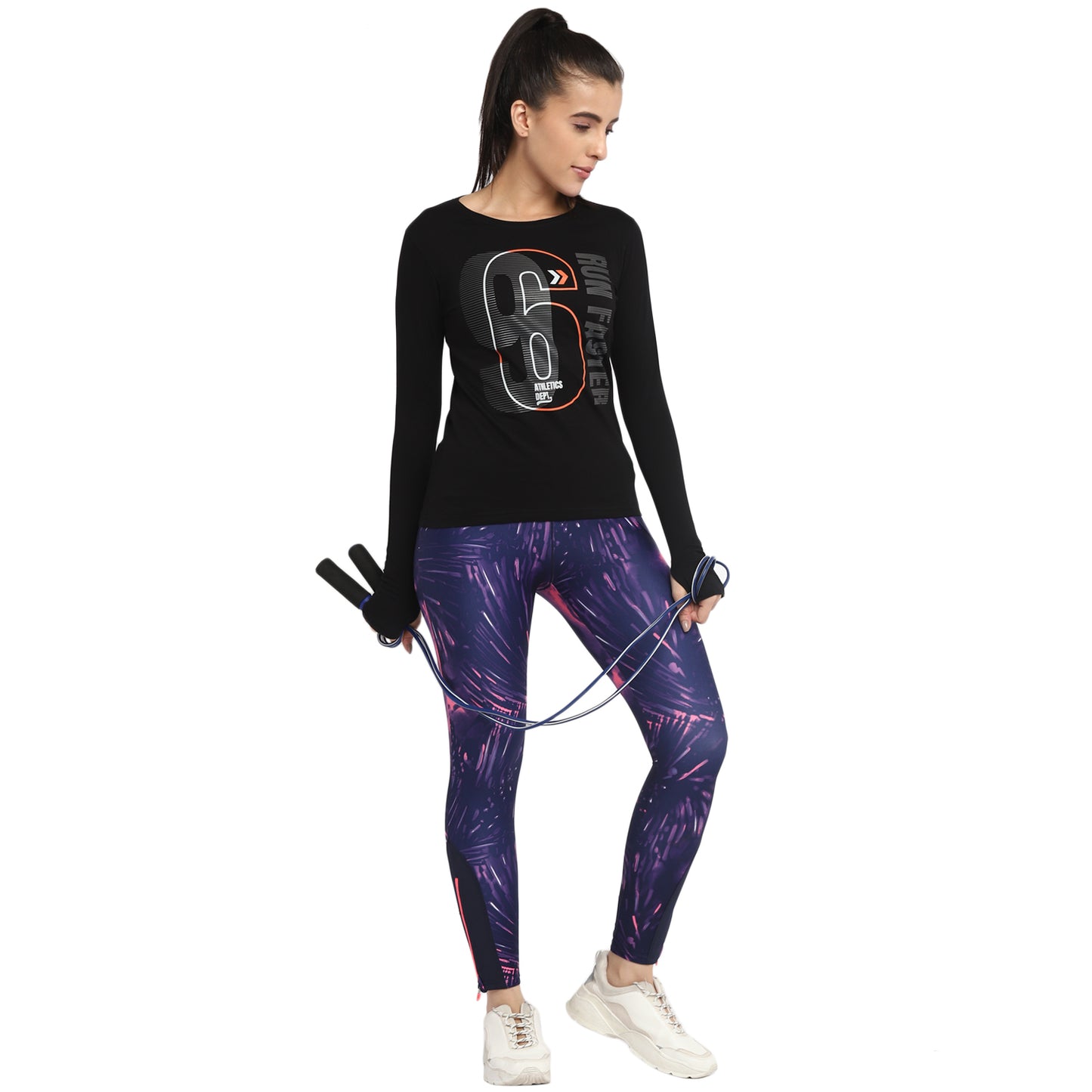Appulse Women's Printed Long Sleeve Thumb Hole Round Neck T-Shirt | Women | Premium Cotton | Activewear | Athleisure