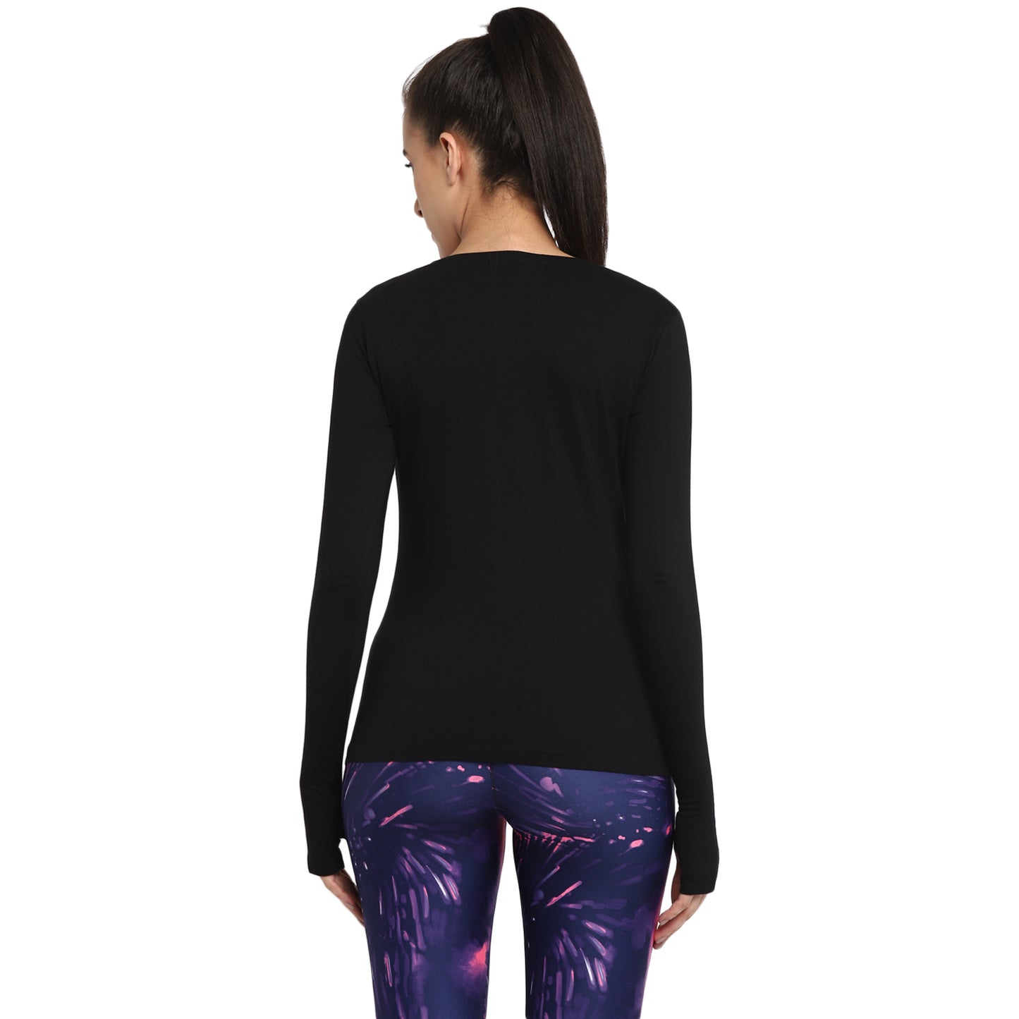 Appulse Women's Printed Long Sleeve Thumb Hole Round Neck T-Shirt | Women | Premium Cotton | Activewear | Athleisure