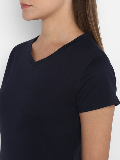 Appulse Women's Short Sleeve V Neck T-Shirt | Women | Premium Cotton | Activewear | Athleisure
