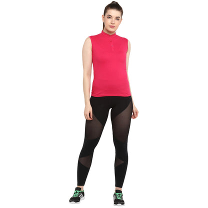 Appulse Women's Sleeveless Mandarin Collar T-Shirt | Women | Premium Cotton | Activewear | Athleisure