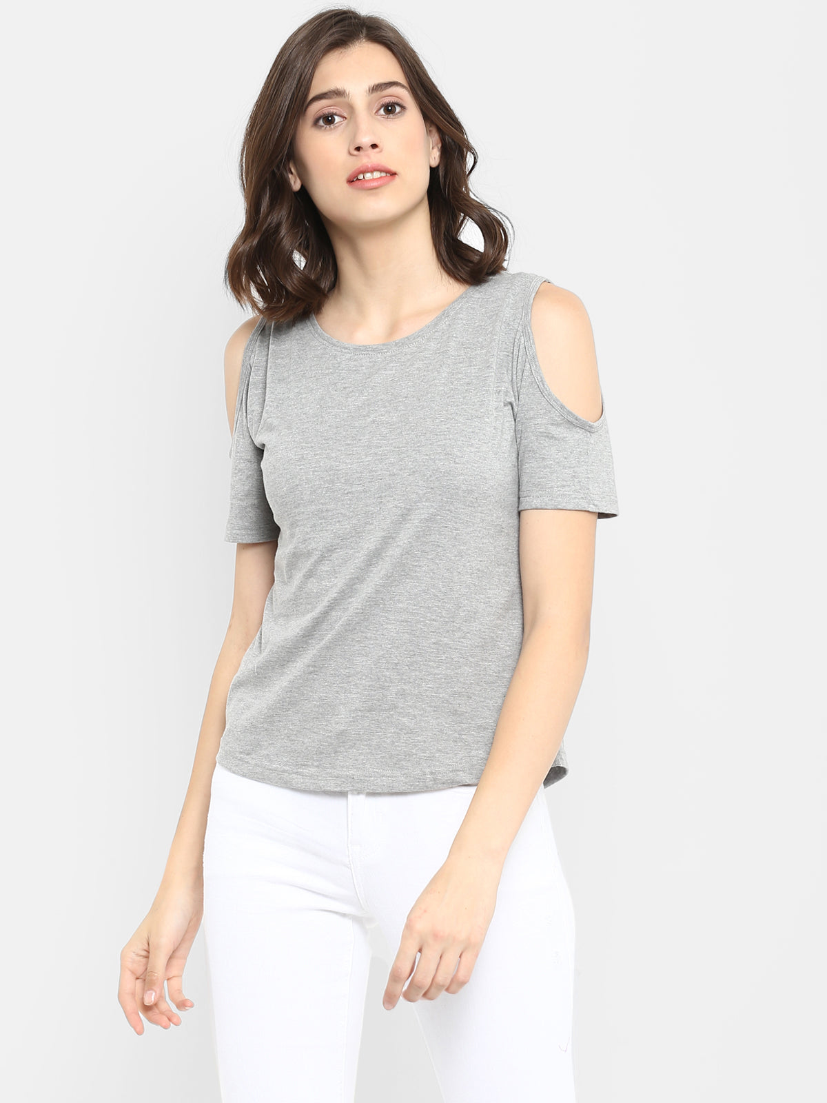 Appulse Women's Round Neck Cold Shoulder T-Shirt | Women | Premium Cotton | Activewear | Athleisure