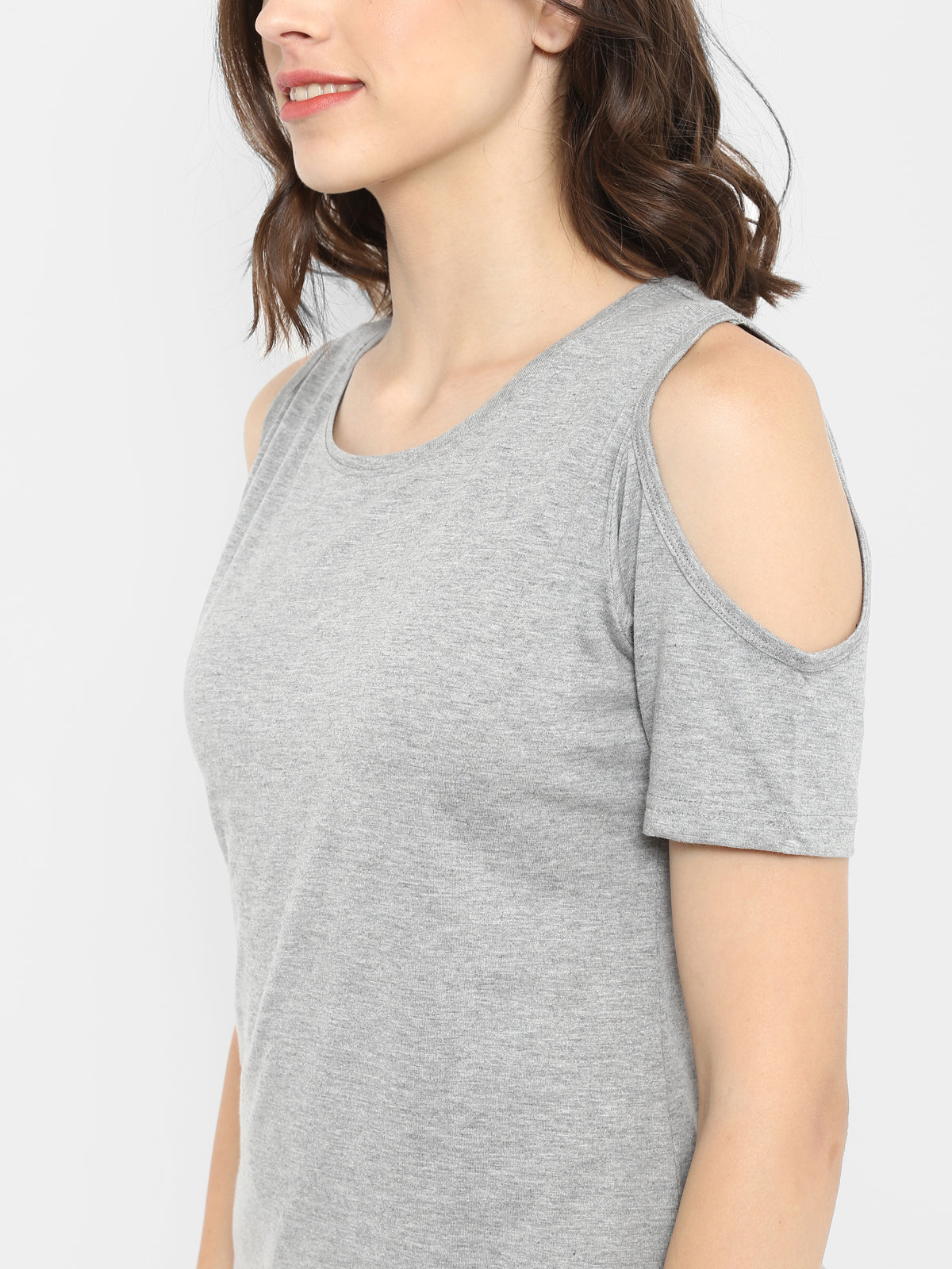 Appulse Women's Round Neck Cold Shoulder T-Shirt | Women | Premium Cotton | Activewear | Athleisure