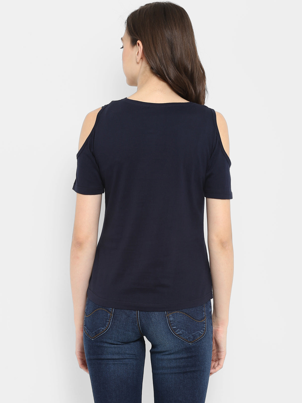 Appulse Women's Round Neck Cold Shoulder T-Shirt | Women | Premium Cotton | Activewear | Athleisure