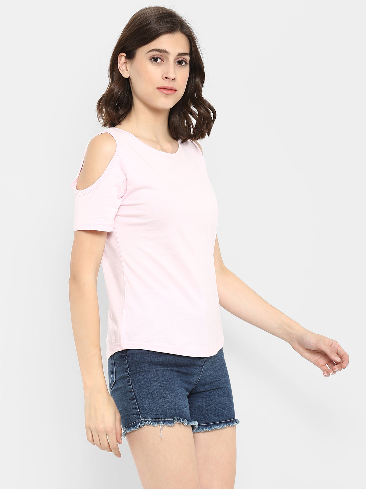 Appulse Women's Round Neck Cold Shoulder T-Shirt | Women | Premium Cotton | Activewear | Athleisure