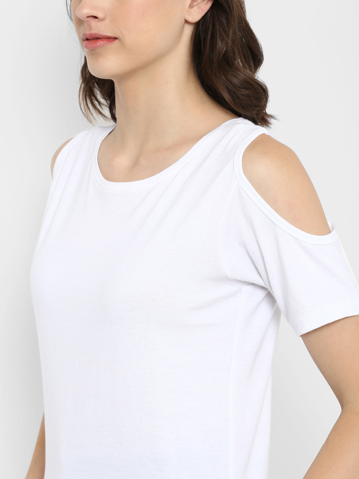 Appulse Women's Round Neck Cold Shoulder T-Shirt | Women | Premium Cotton | Activewear | Athleisure